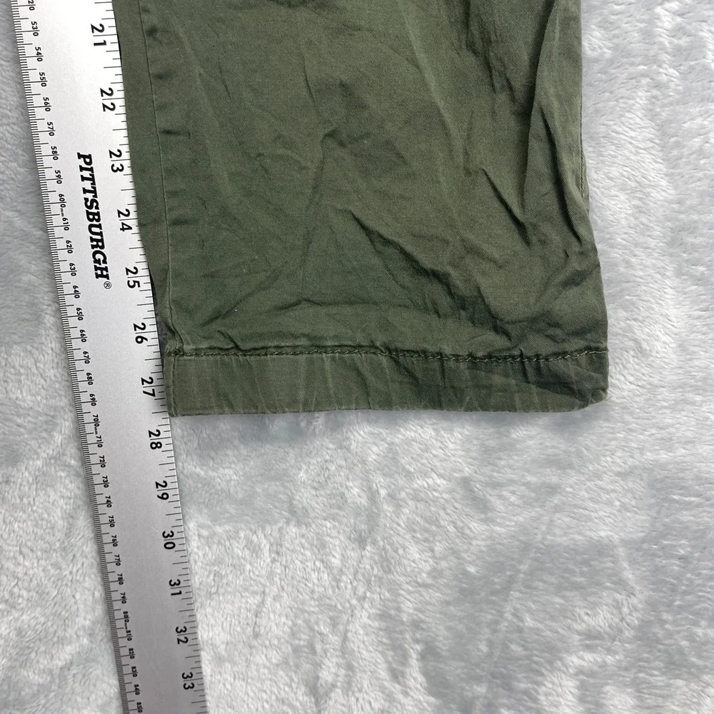 Unionbay Cargo Pants Women 9 (28x27) Dark Green Workwear Adjustable Buckle Waist